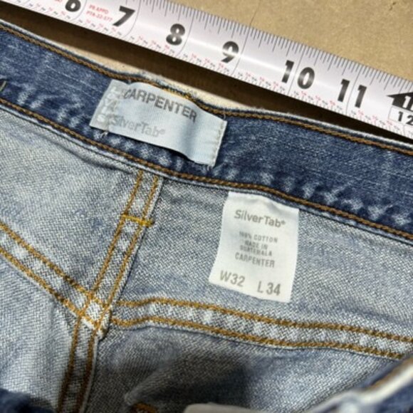 Vintage 90s Levi’s Silvertab Carpenter Faded Dark Wash Denim Blue Jeans 32 X 33 - Picture 5 of 13